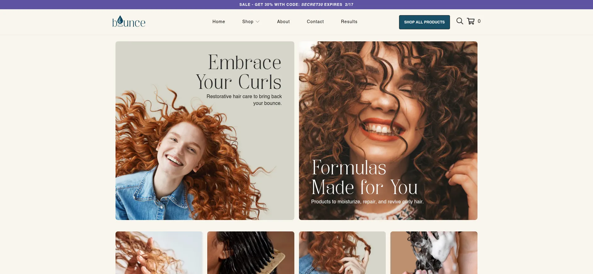 Website screenshot of Bouncestyle.com