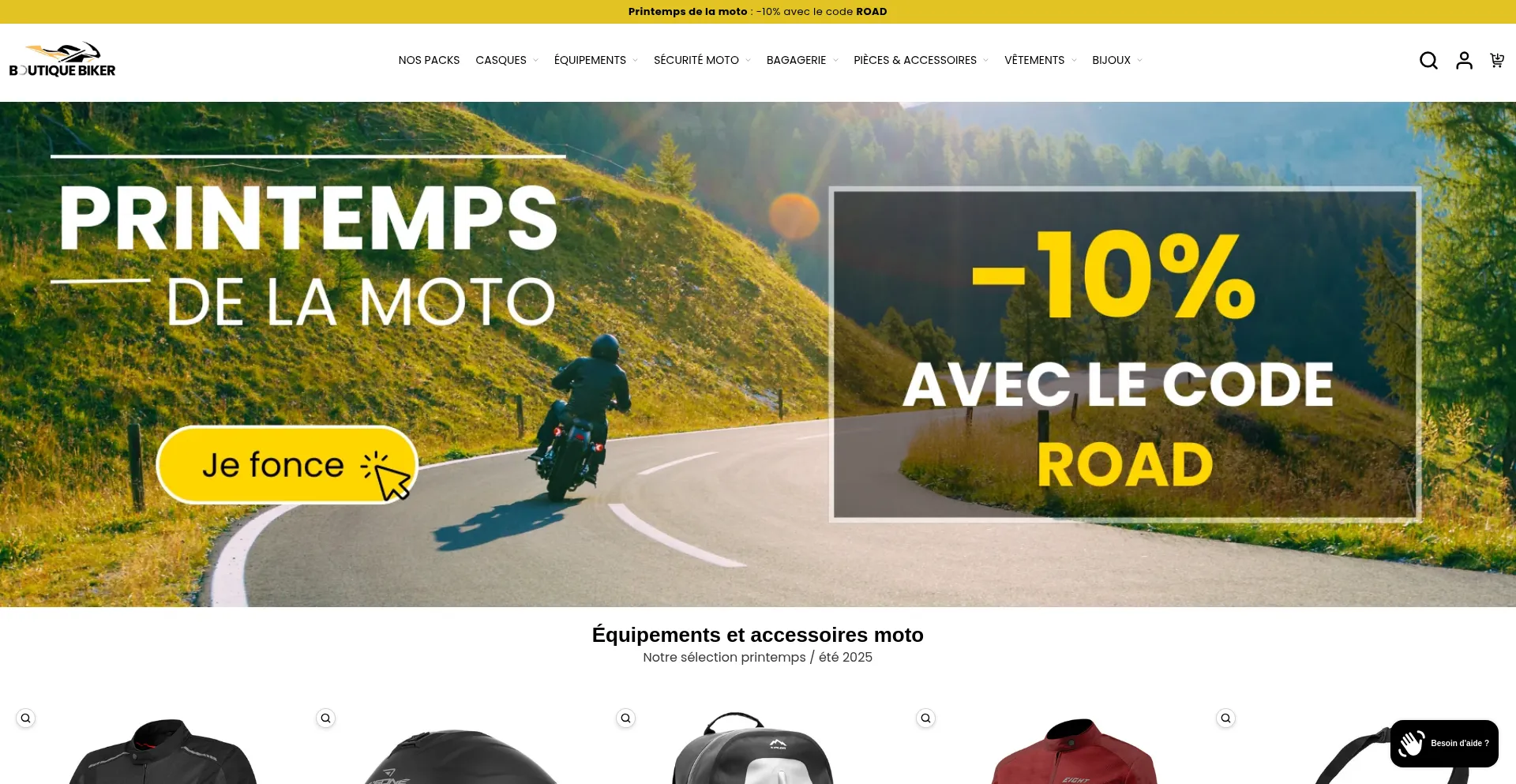 Website screenshot of Boutique-biker.com