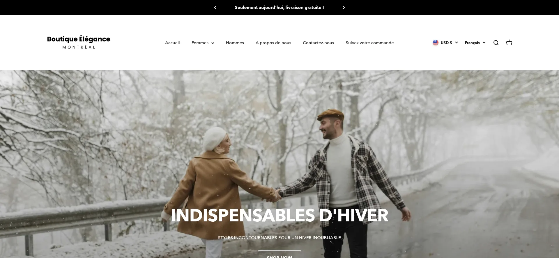 Website screenshot of Boutique-elegance.com
