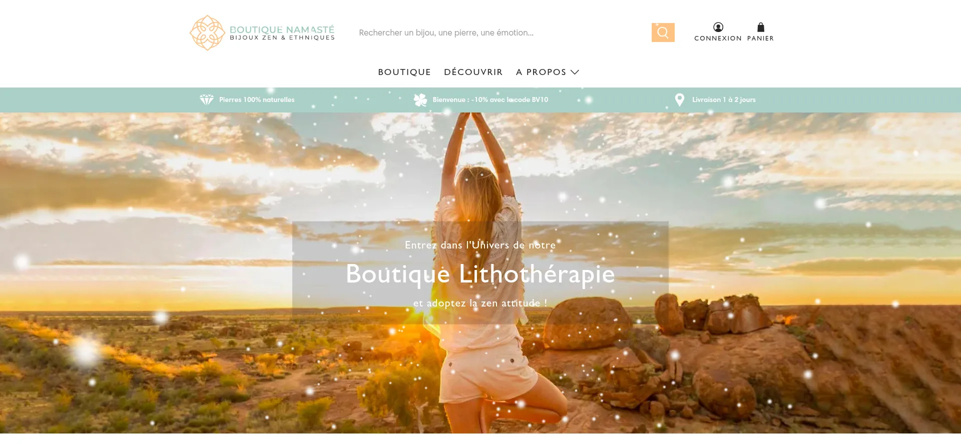 Website screenshot of Boutique-namaste.com