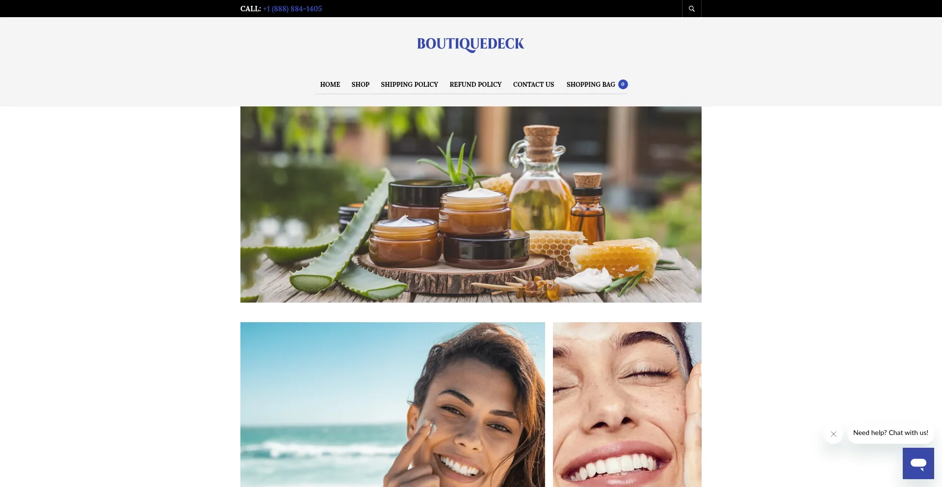 Website screenshot of Boutiquedeck.com