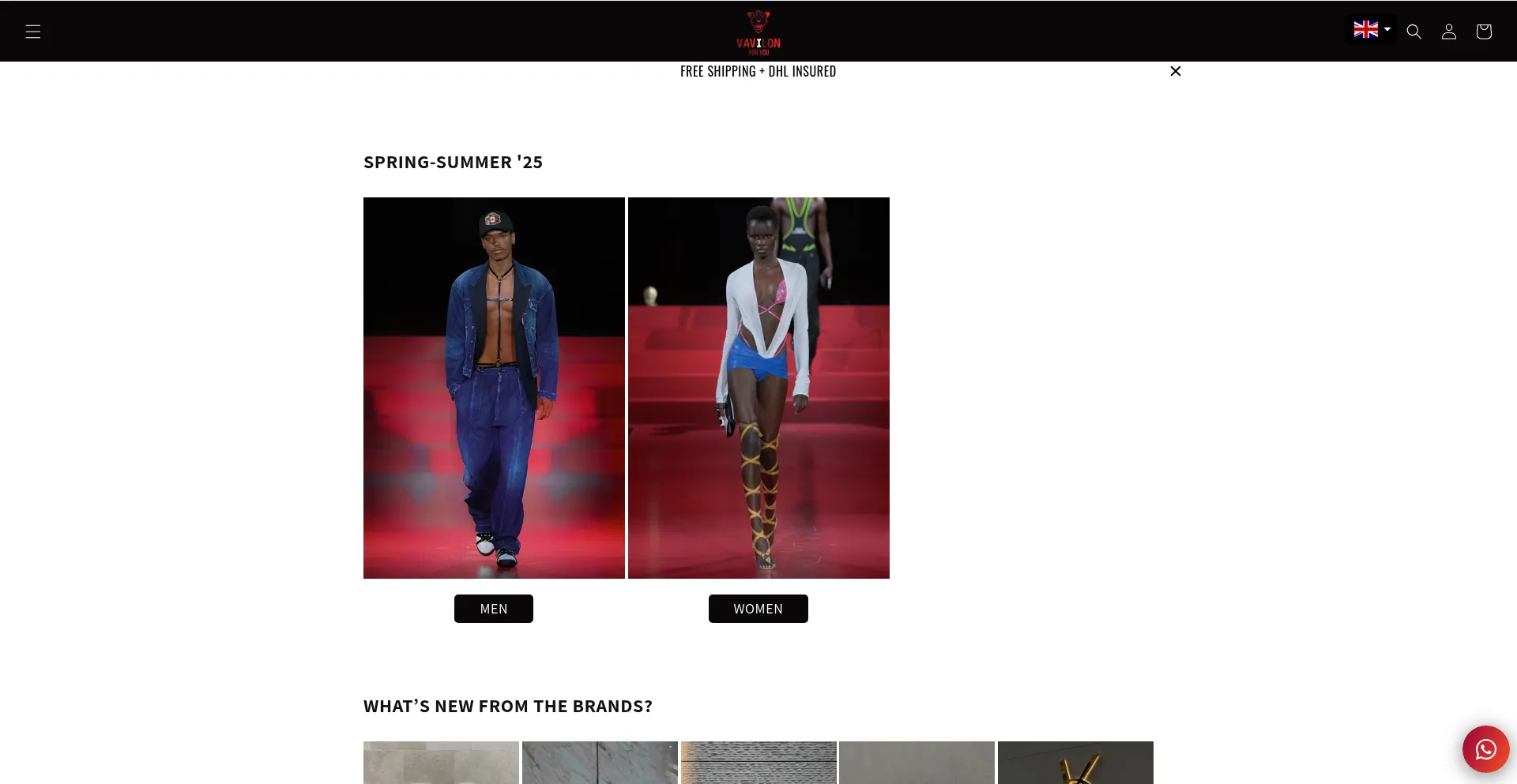 Website screenshot of Boutiquevavilon.com