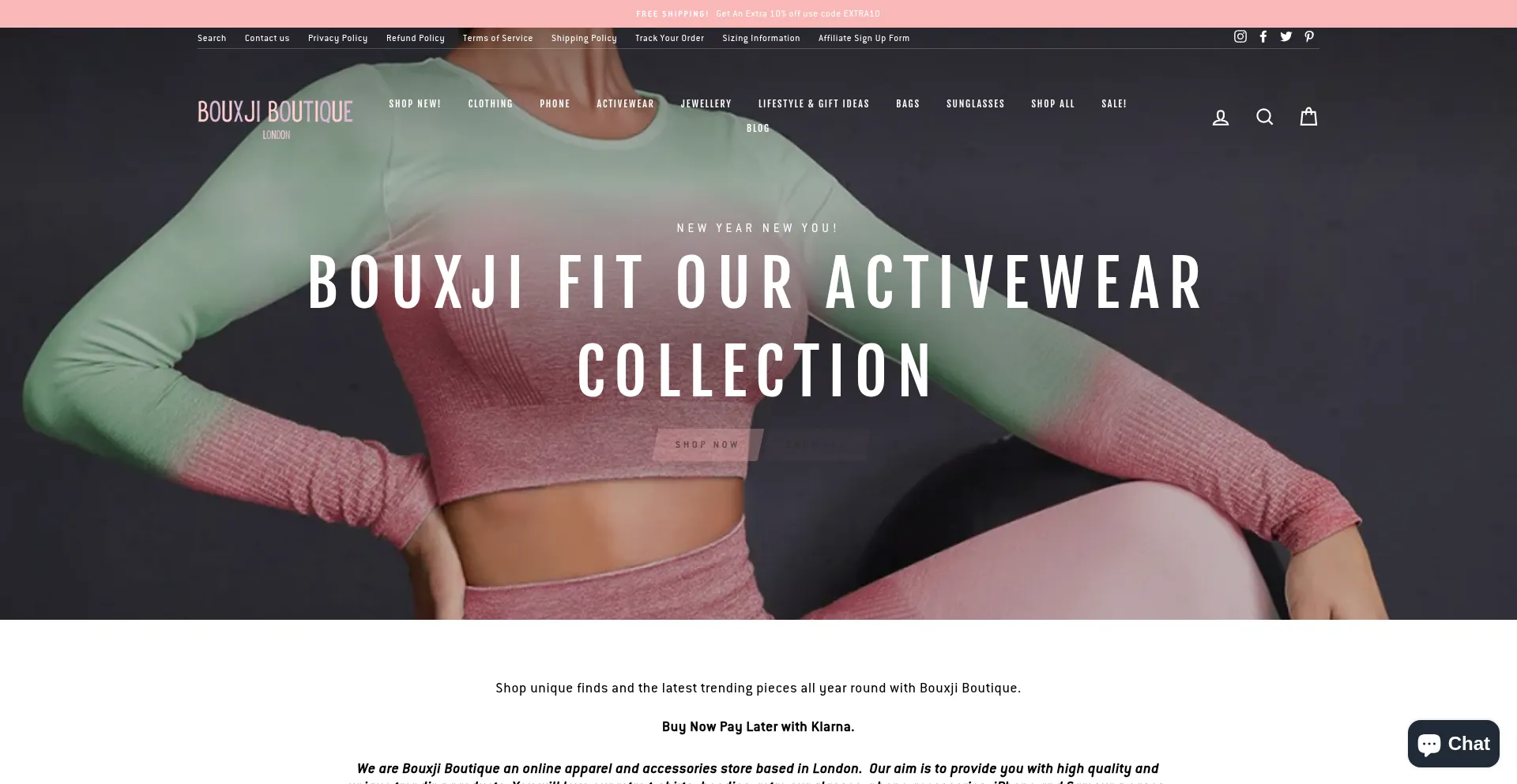 Website screenshot of Bouxjiboutique.com