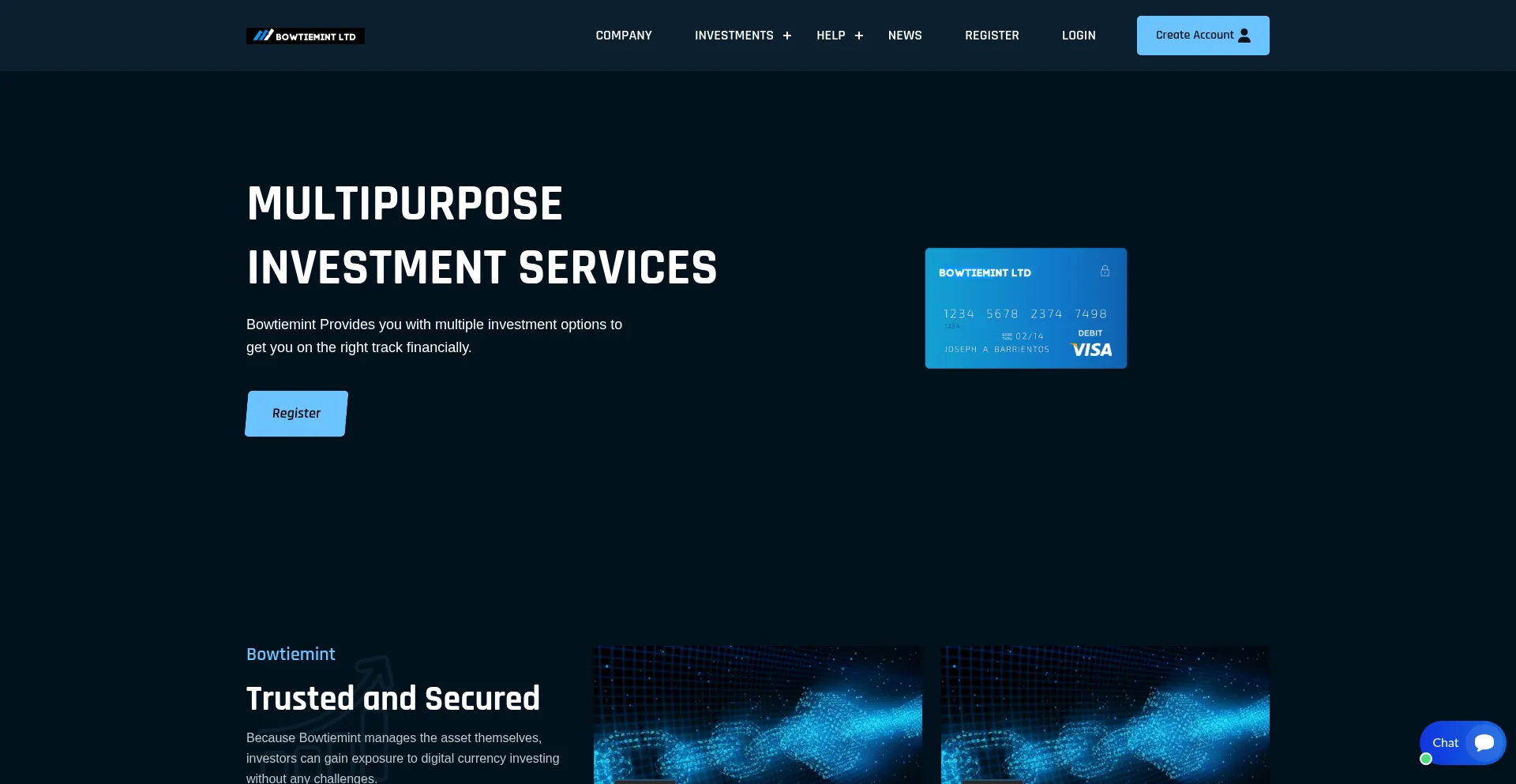 Website screenshot of Bowtiemint.org