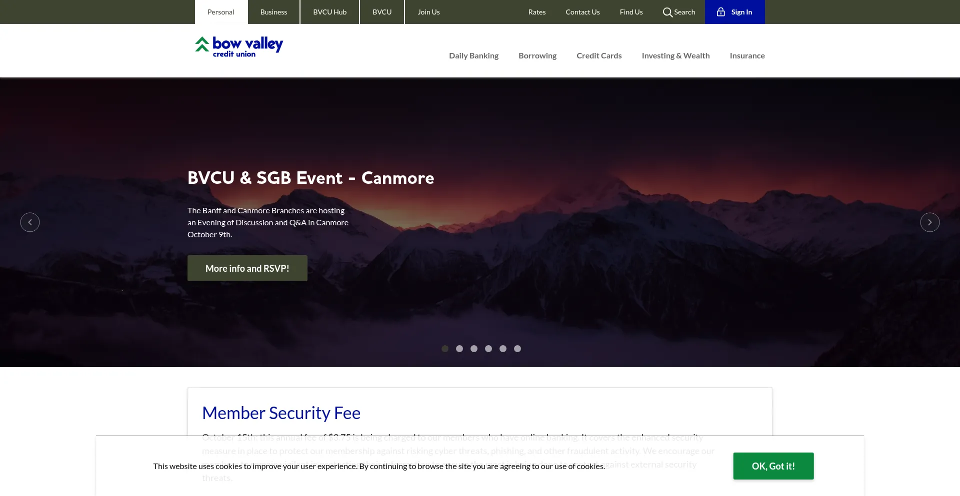 Bowvalleycu.com Screenshot