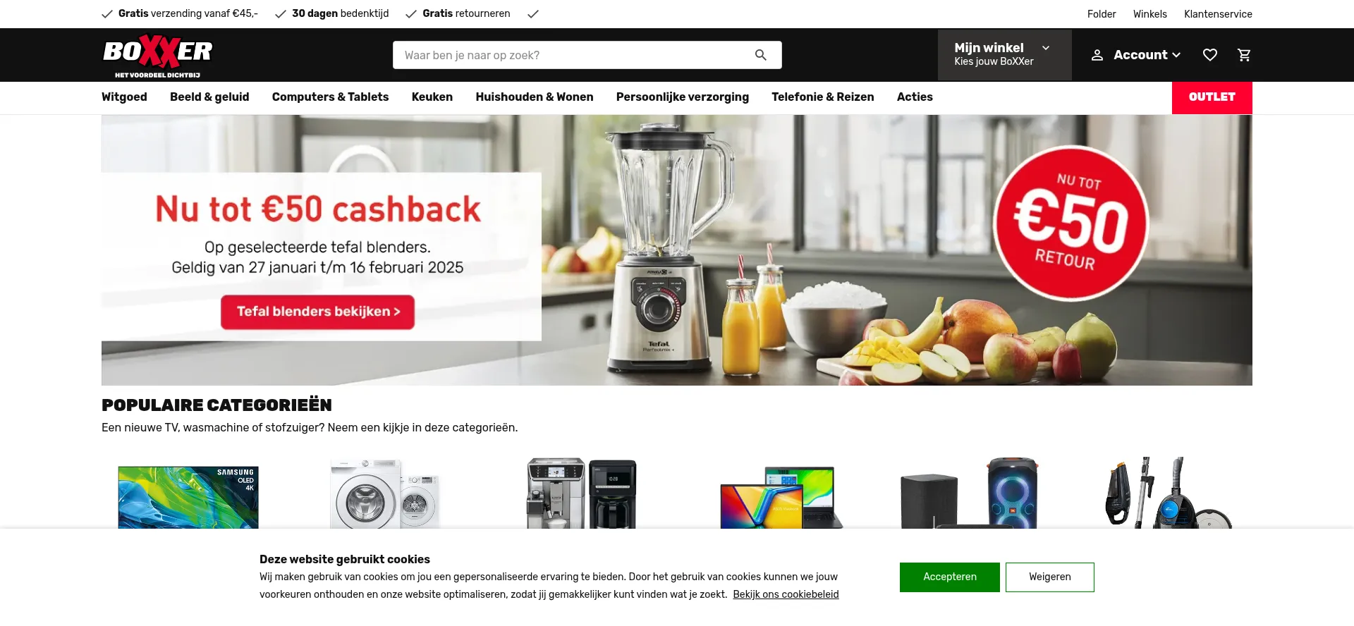 Website screenshot of Boxxer.nl