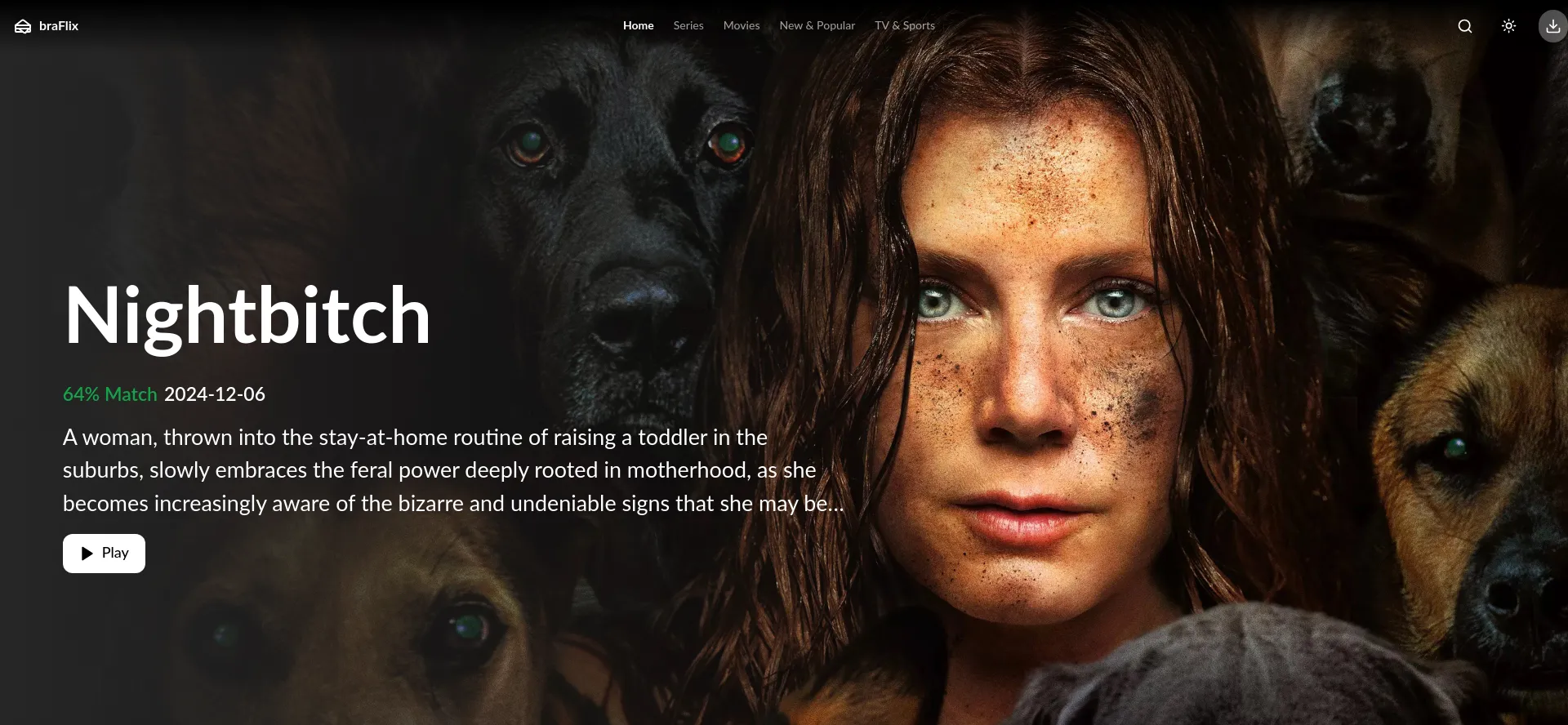 Website screenshot of Braflix.et