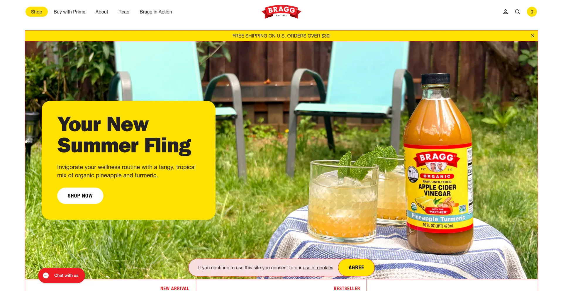 Website screenshot of Bragg.com