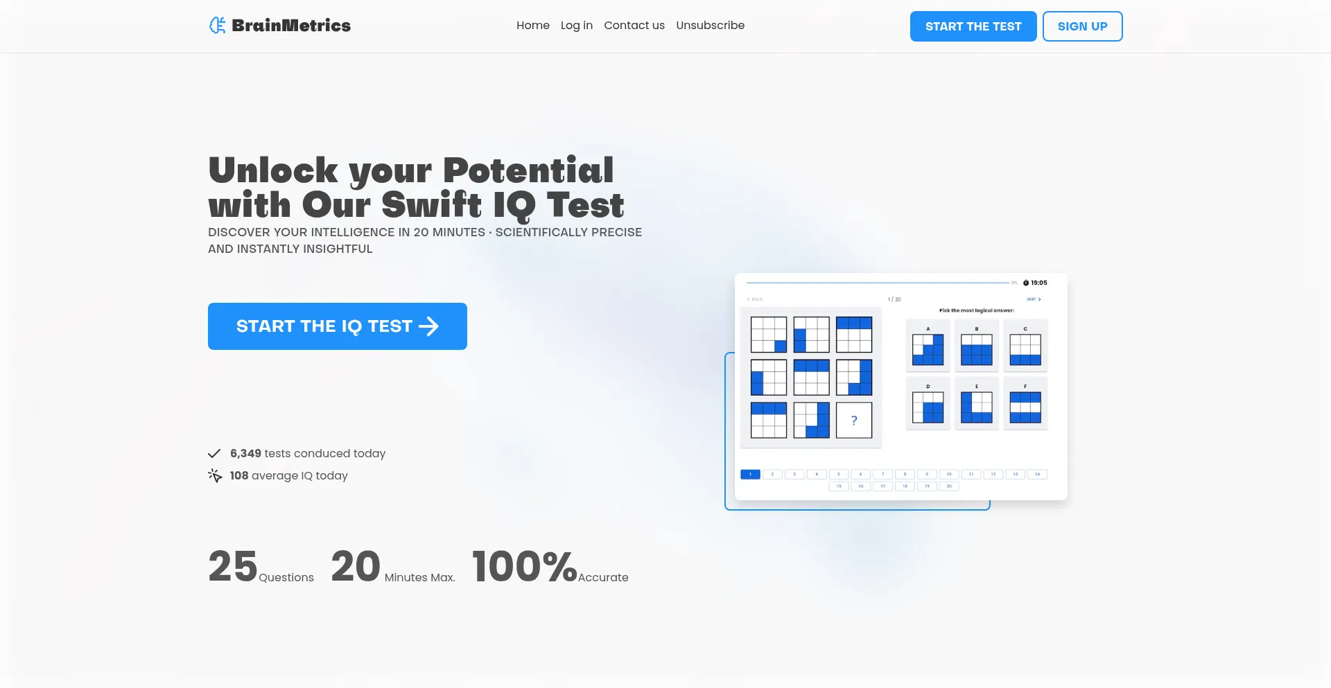 Website screenshot of Brainmetrics.net