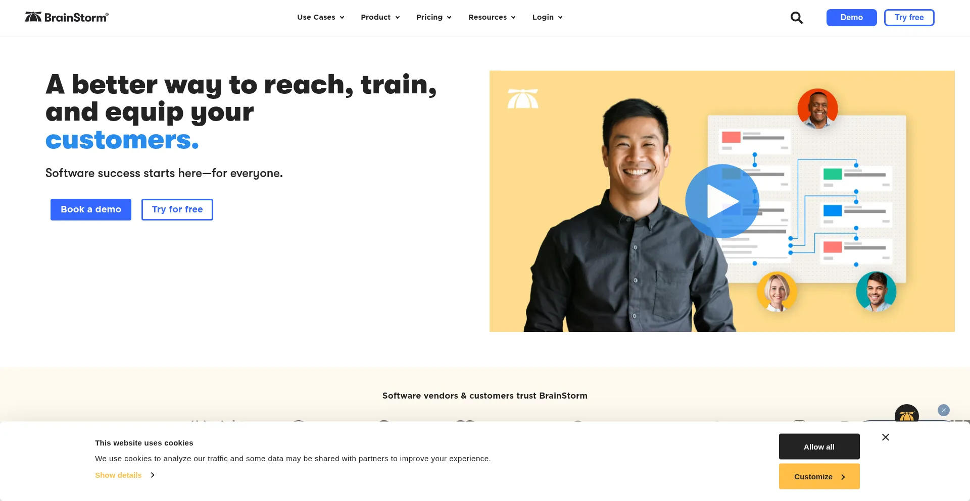 Website screenshot of Brainstorminc.com