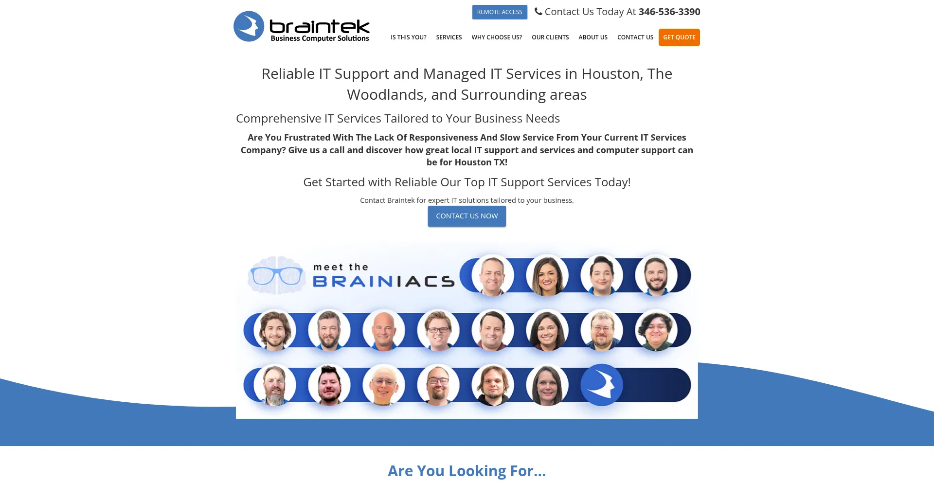 Website screenshot of Braintek.com