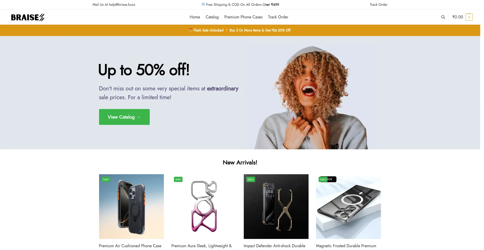 Website screenshot of Braise.buzz