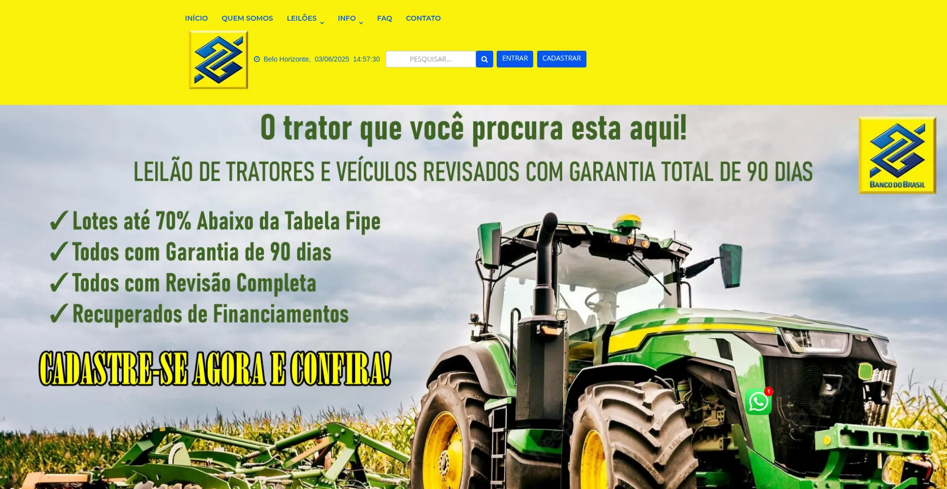 Website screenshot of Brasilmaquinasagricolas.com