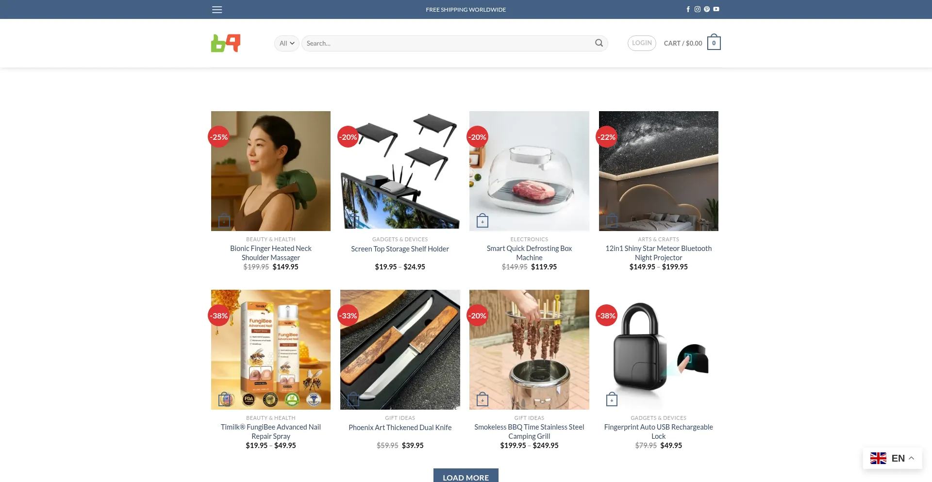 Website screenshot of Bravogoods.com