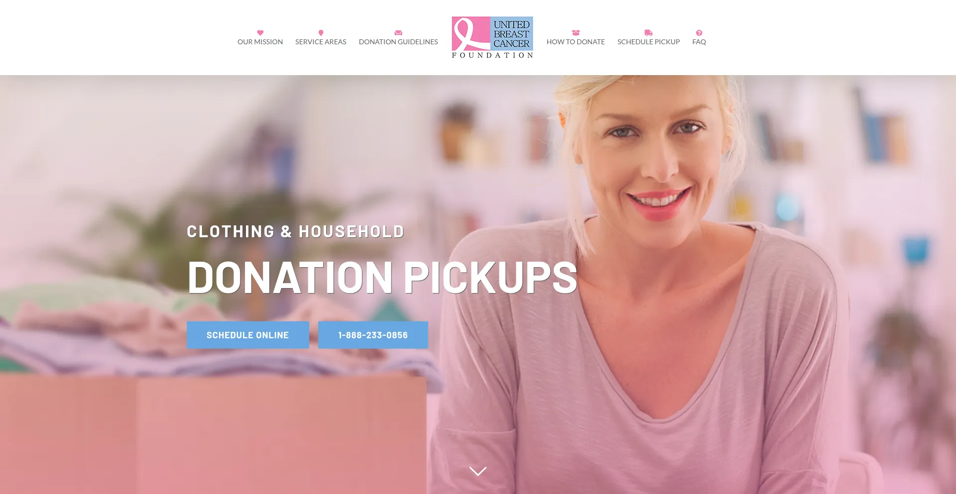 Website screenshot of Breastcancerpickups.com