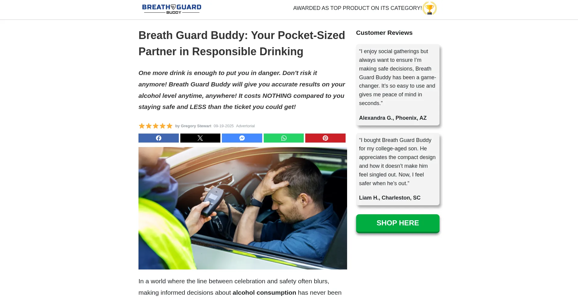 Breathguardbuddyshop.com Screenshot
