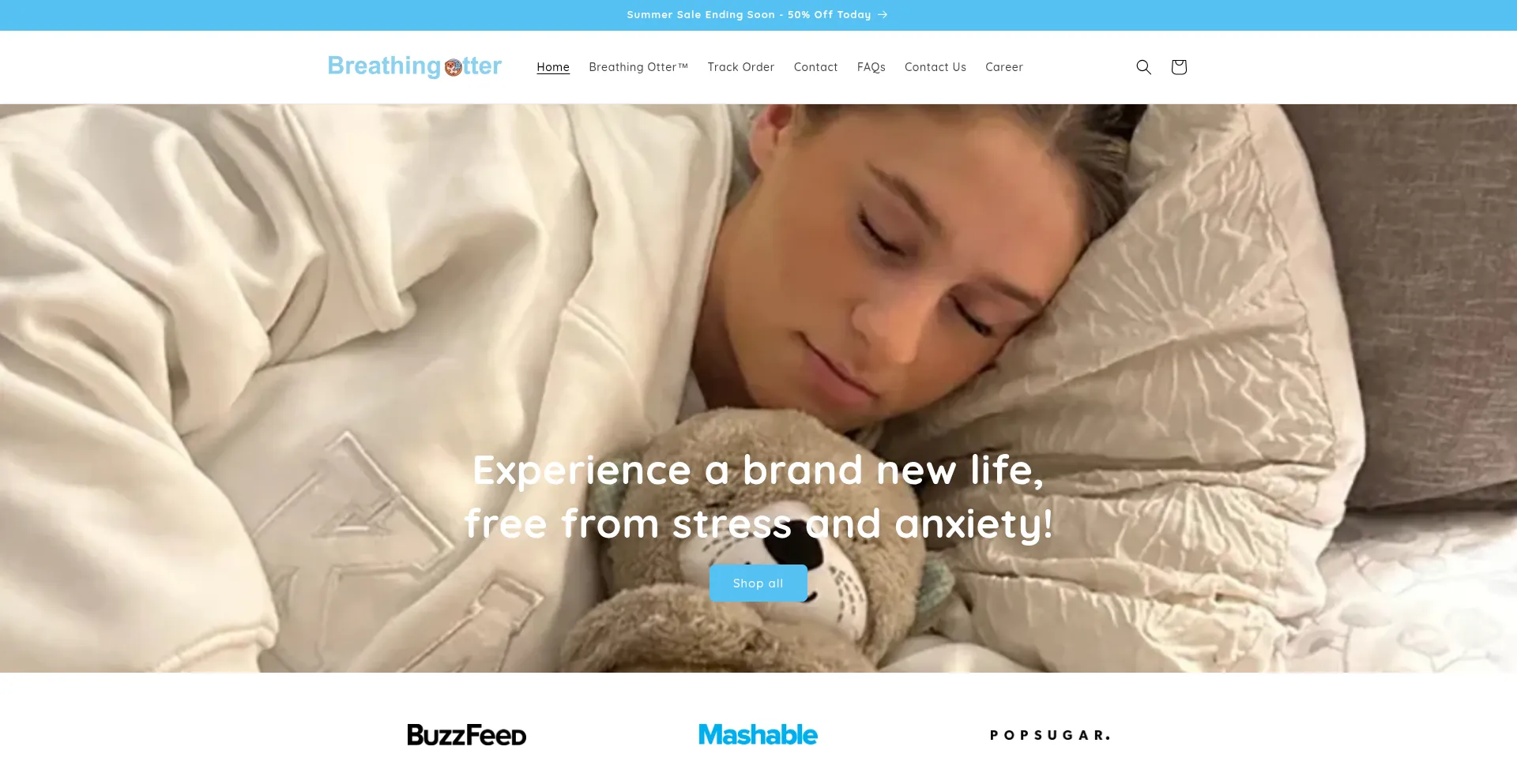 Website screenshot of Breathingotters.uk