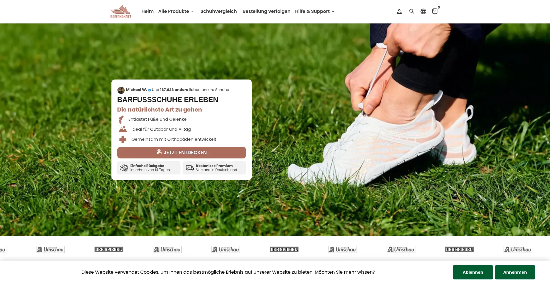 Website screenshot of Breeandkate.de