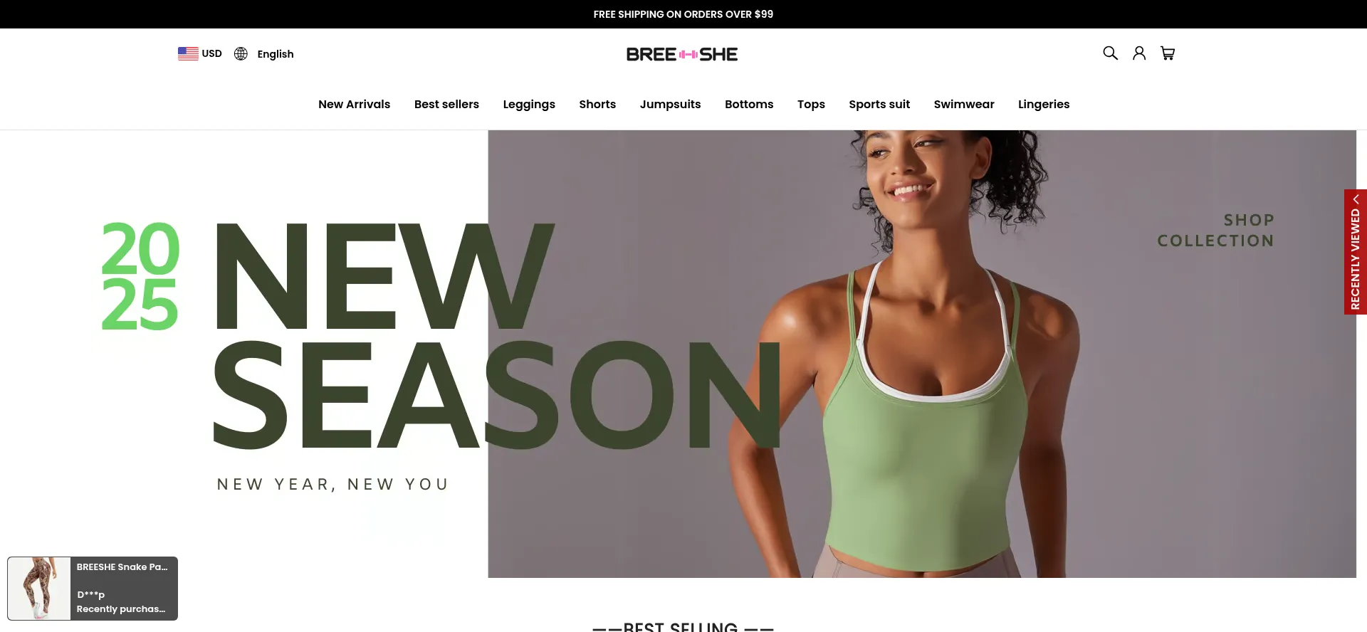 Website screenshot of Breeshe.com