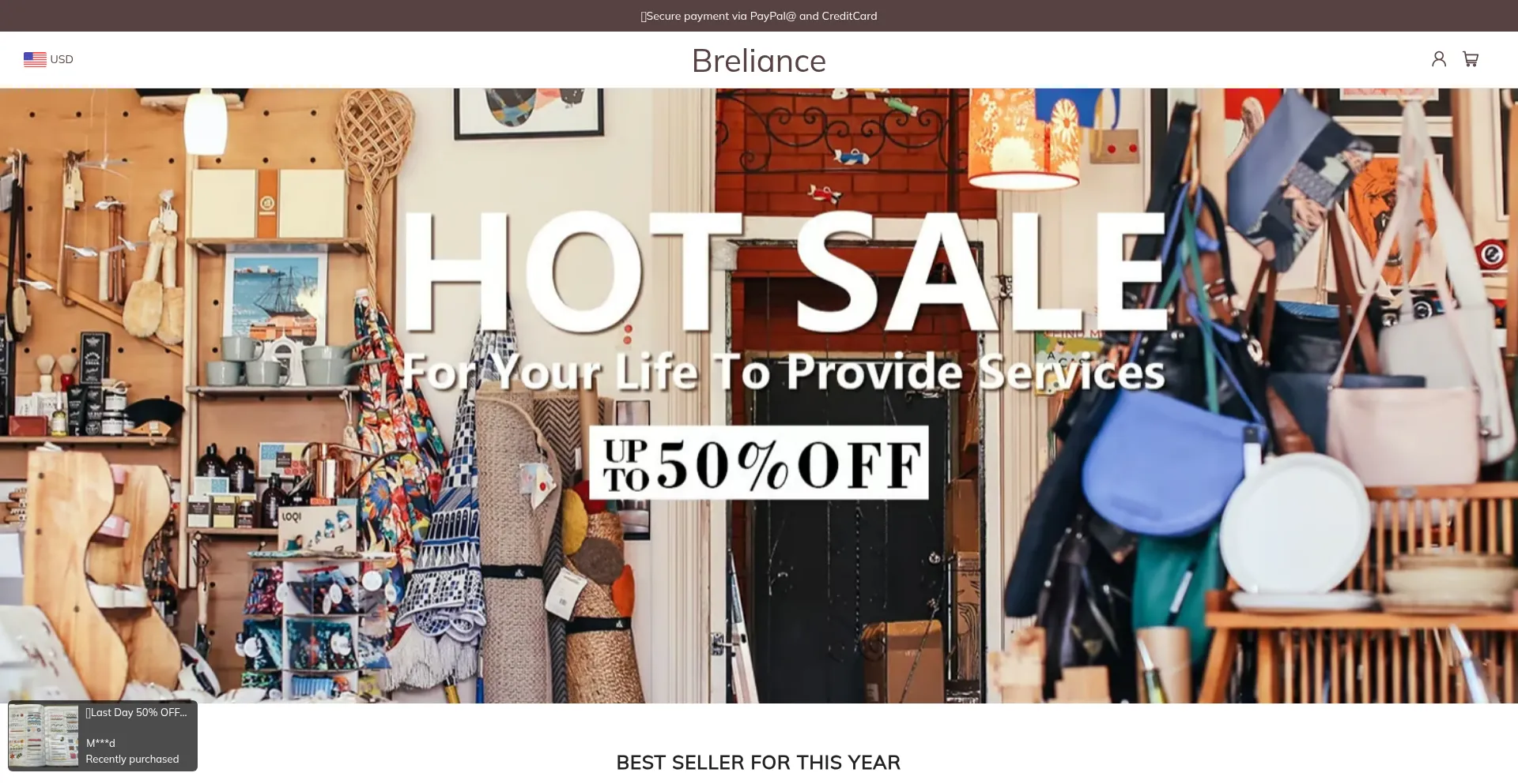 Website screenshot of Breliance.com