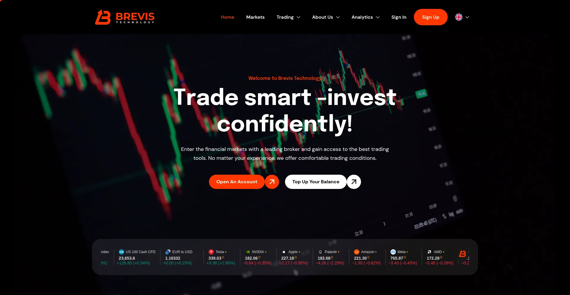Website screenshot of Brevistechnology.co