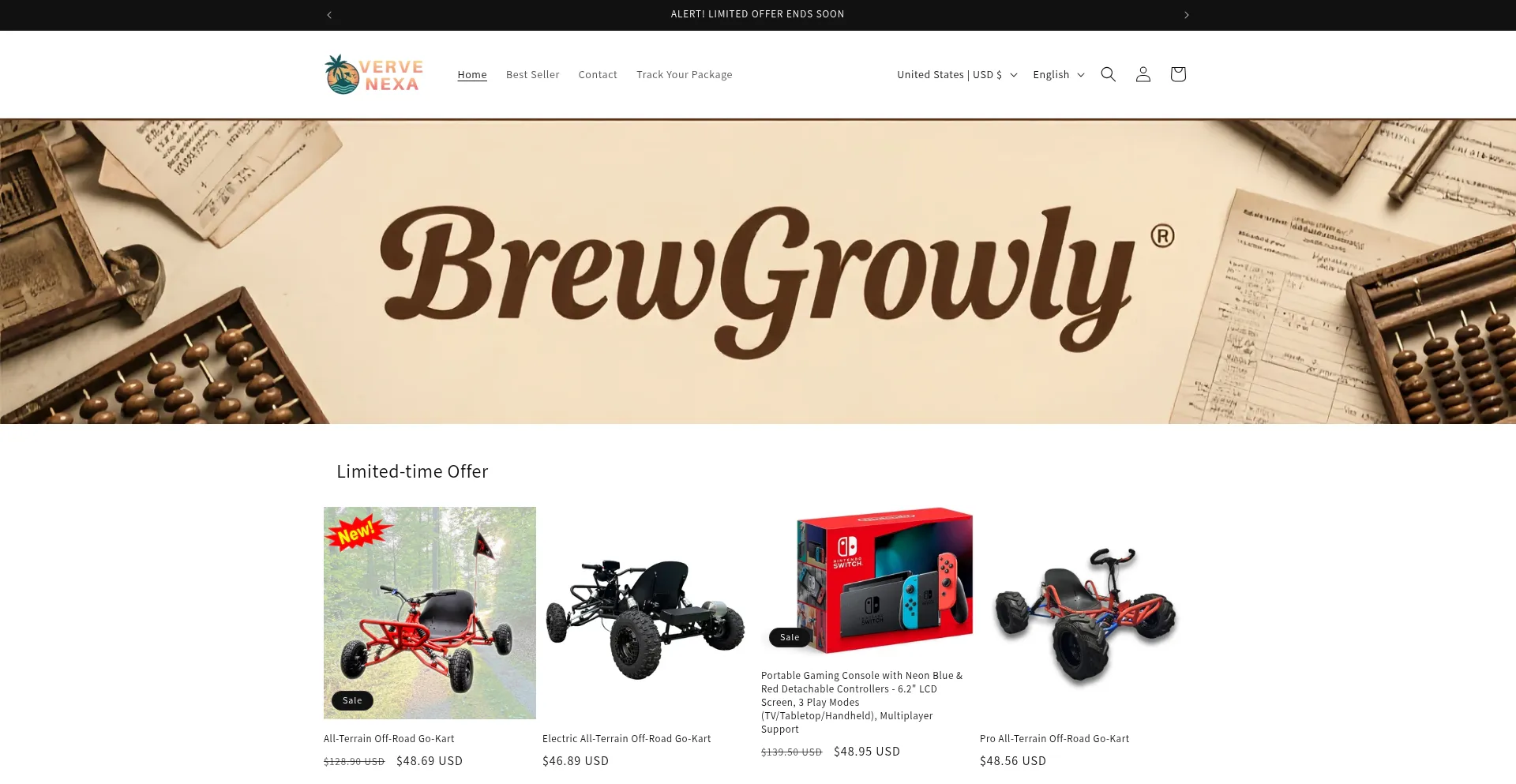 Website screenshot of Brewgrowly.store