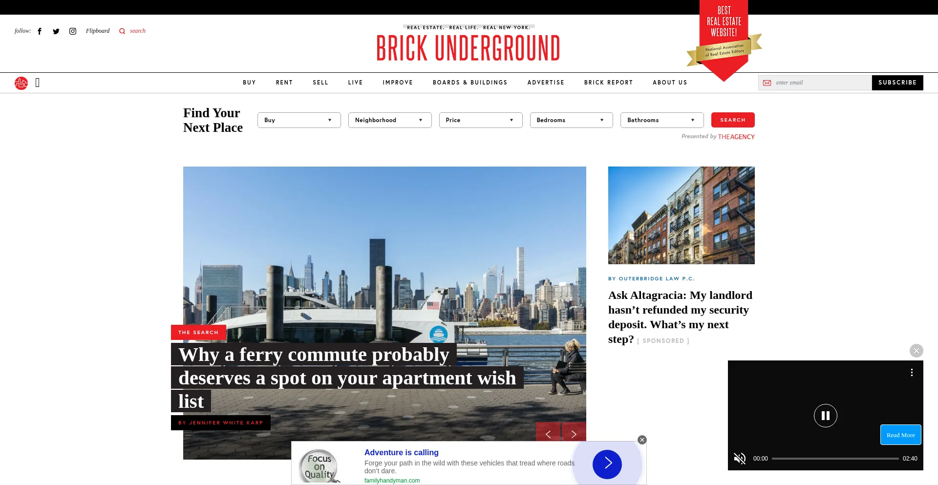 Website screenshot of Brickunderground.com