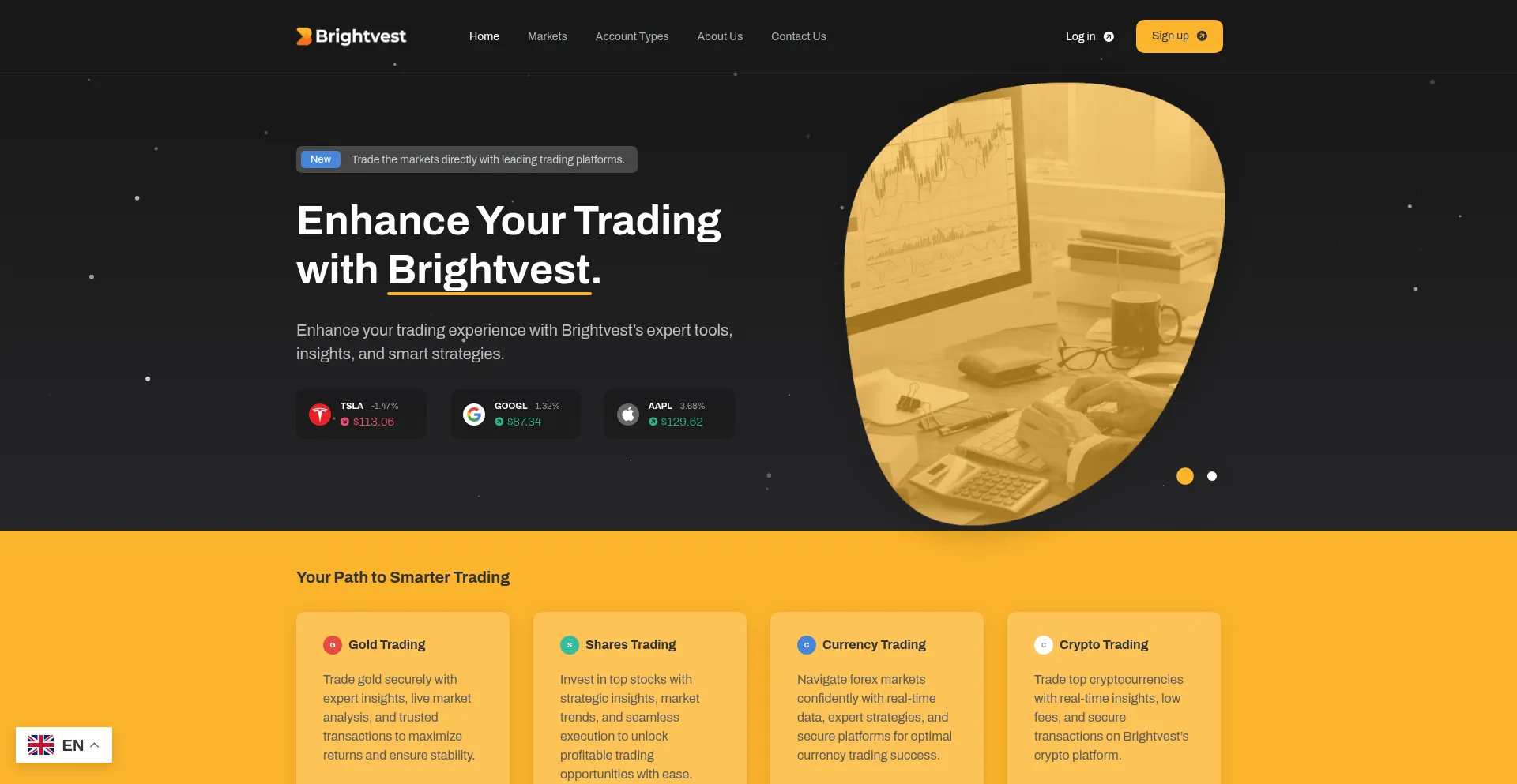 Website screenshot of Brightvest.pro