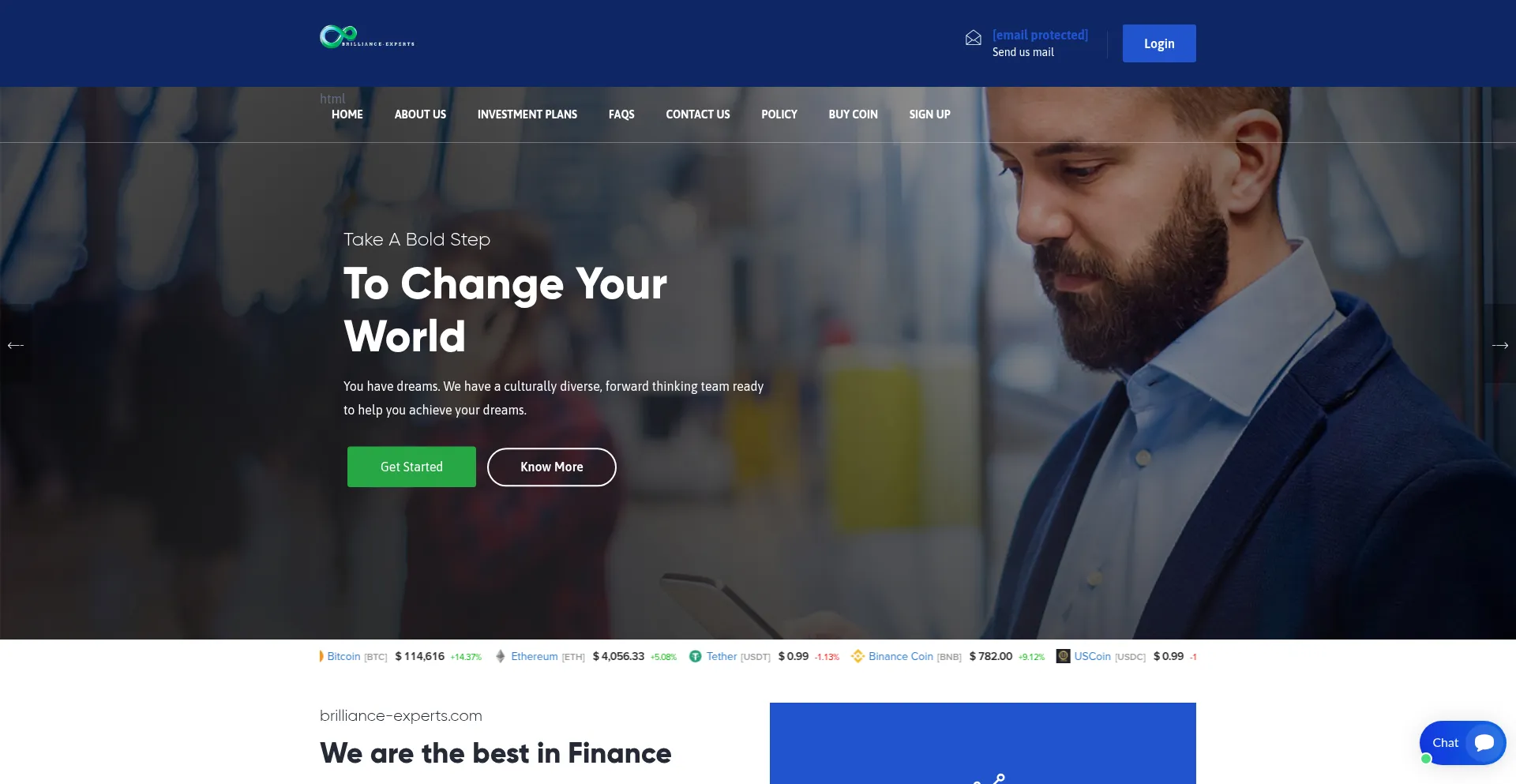 Website screenshot of Brilliance-experts.com