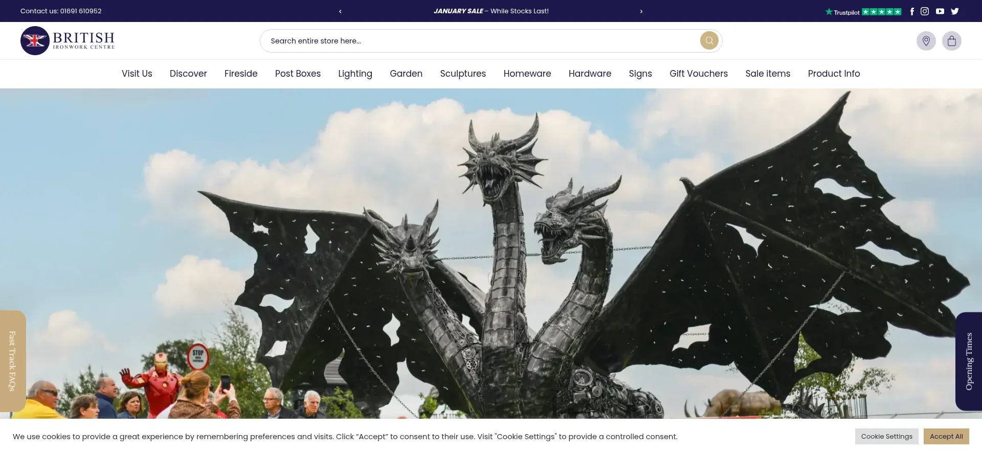 Website screenshot of Britishironworkcentre.co.uk