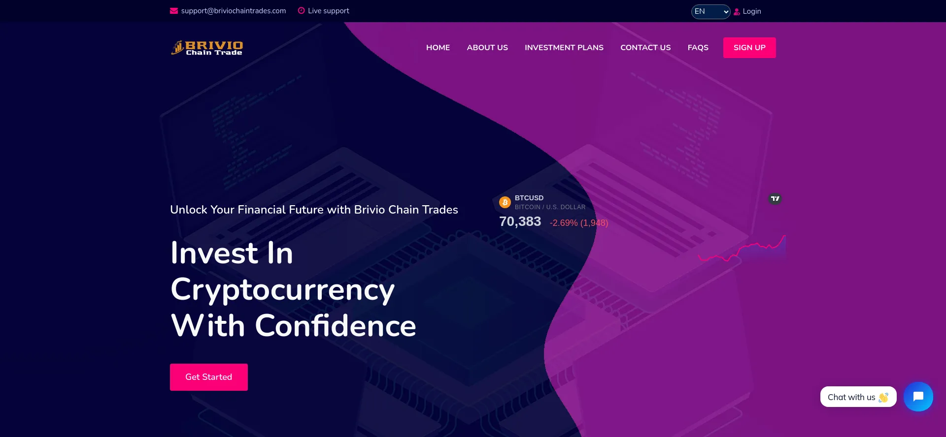 Website screenshot of Briviochaintrades.com