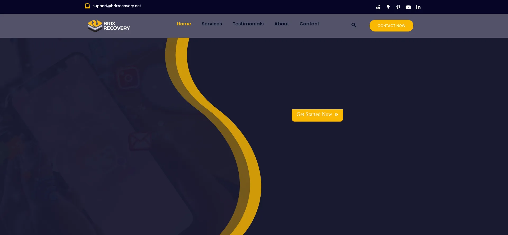Website screenshot of Brixrecovery.net