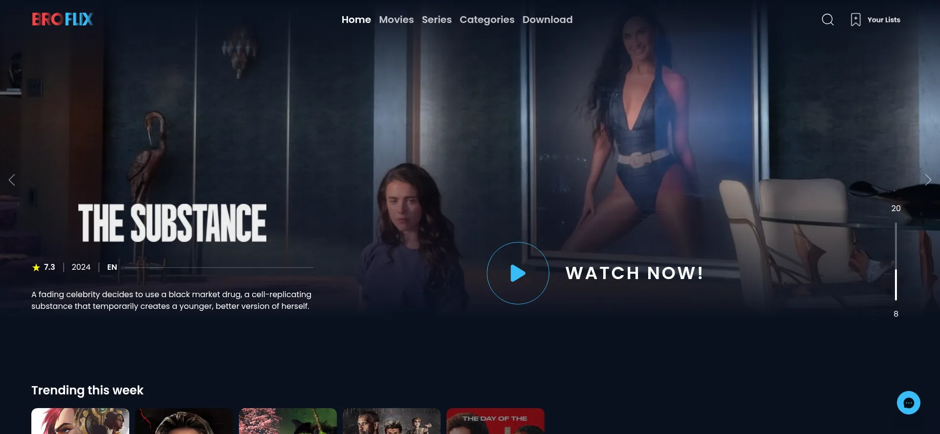 Website screenshot of Broflix.cc