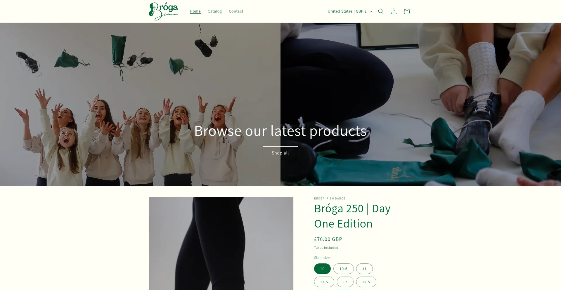 Website screenshot of Brogairishdance.com