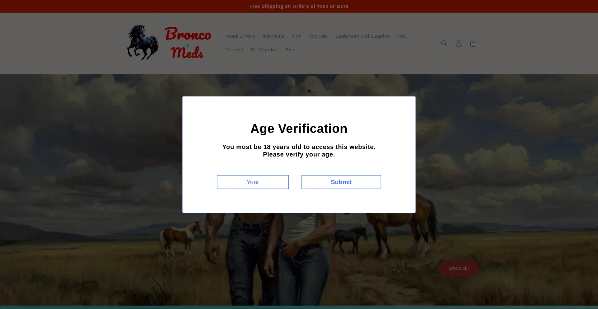 Website screenshot of Broncomeds.com