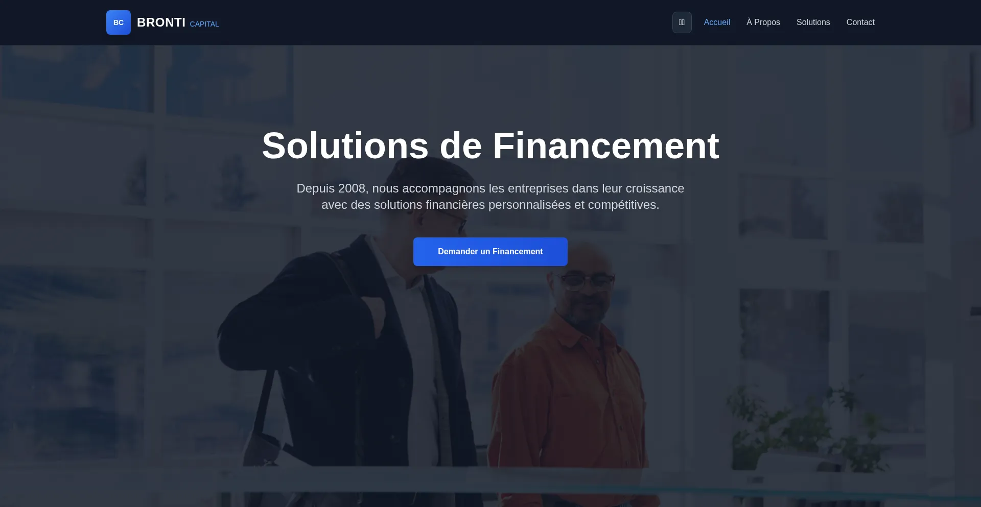 Website screenshot of Bronti-capital.com