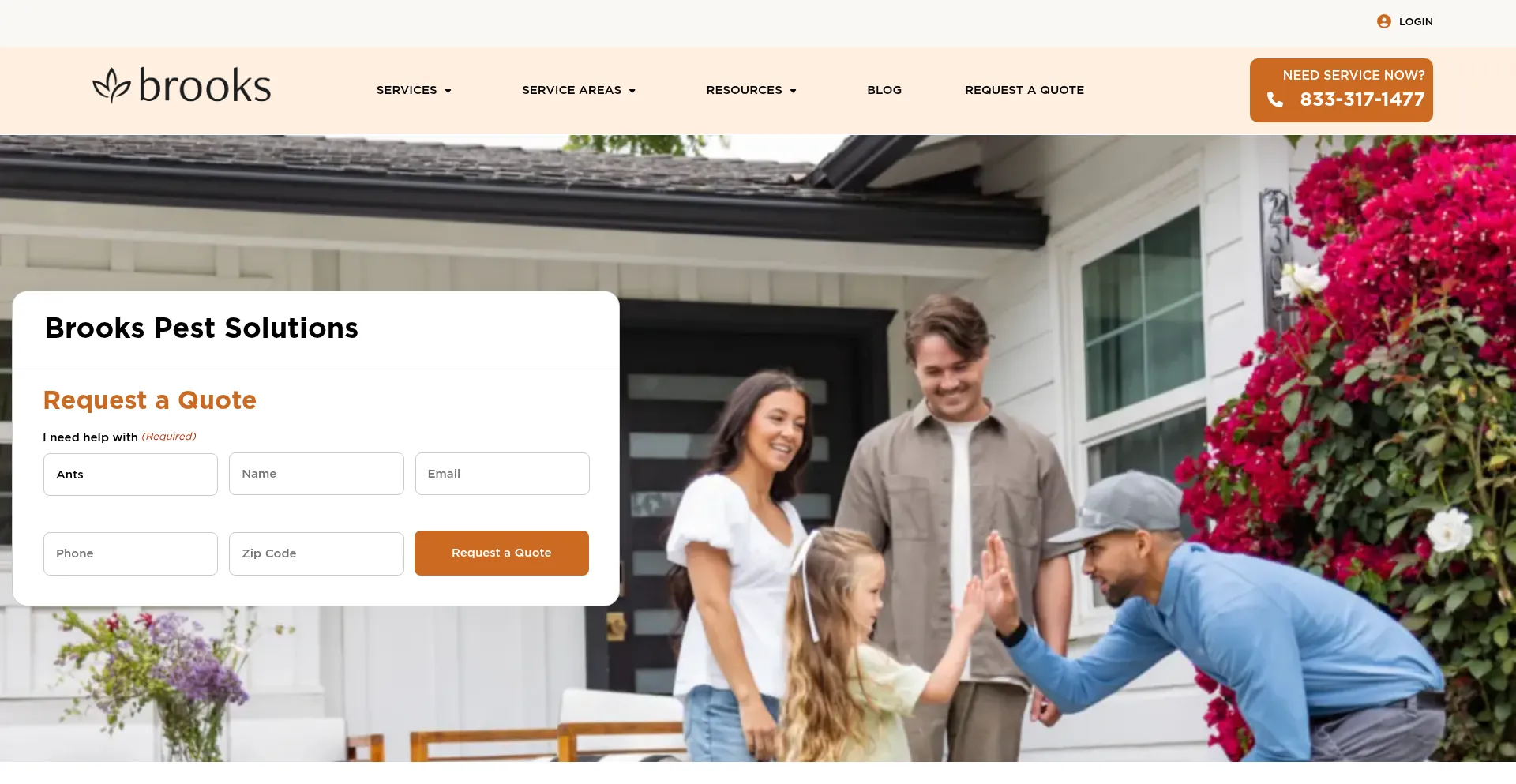 Brookspestsolutions.com Screenshot