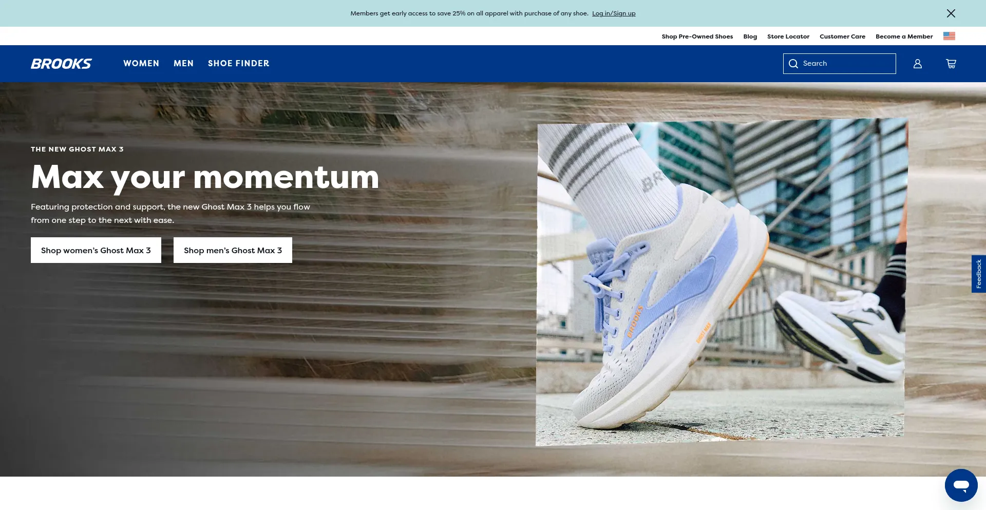 Website screenshot of Brooksrunningchat.com