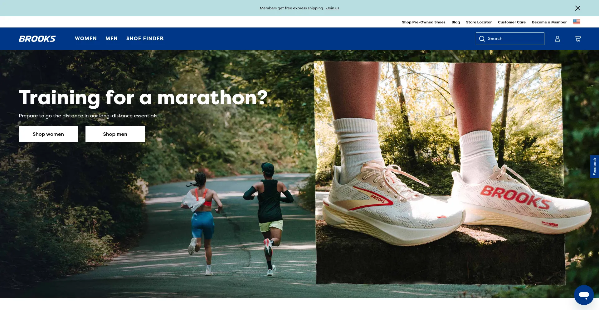 Website screenshot of Brooksrunningsource.com