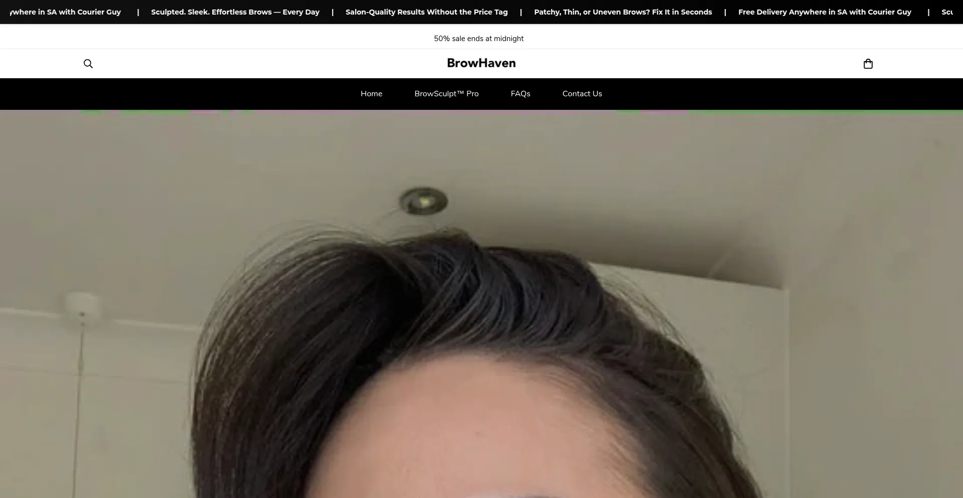 Website screenshot of Browhaven.co.za