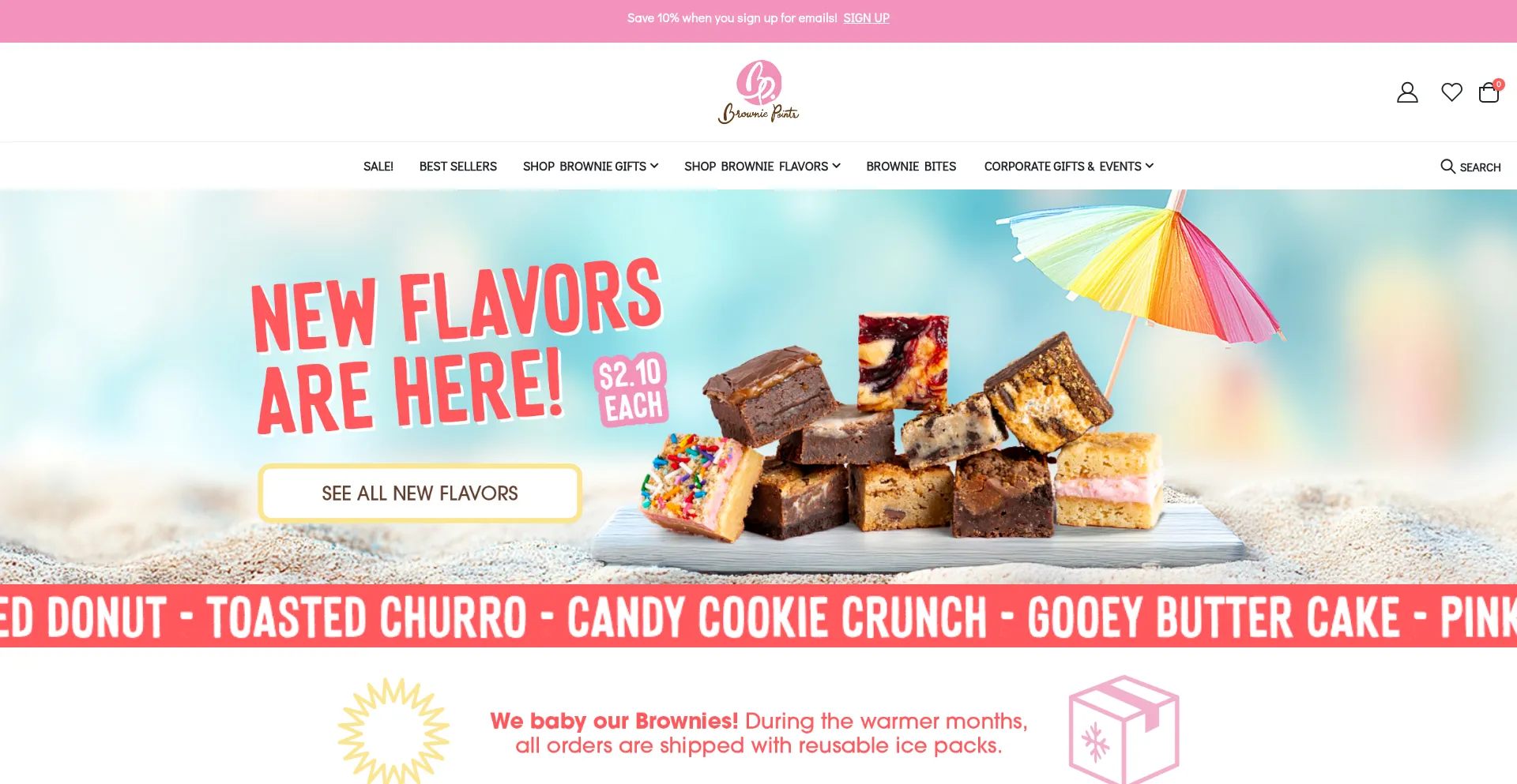 Website screenshot of Browniepointsinc.com