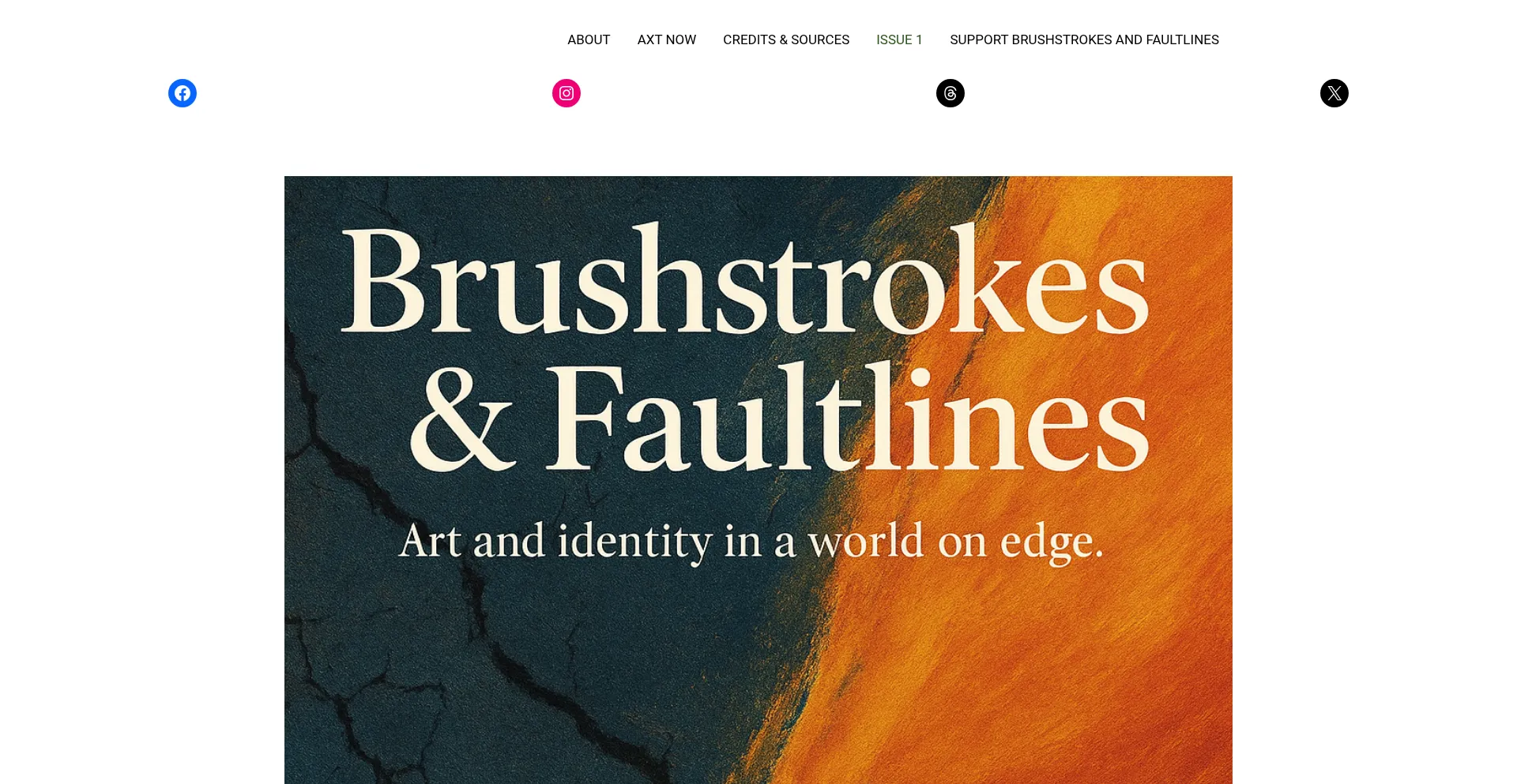Website screenshot of Brushstrokesandfaultlines.com