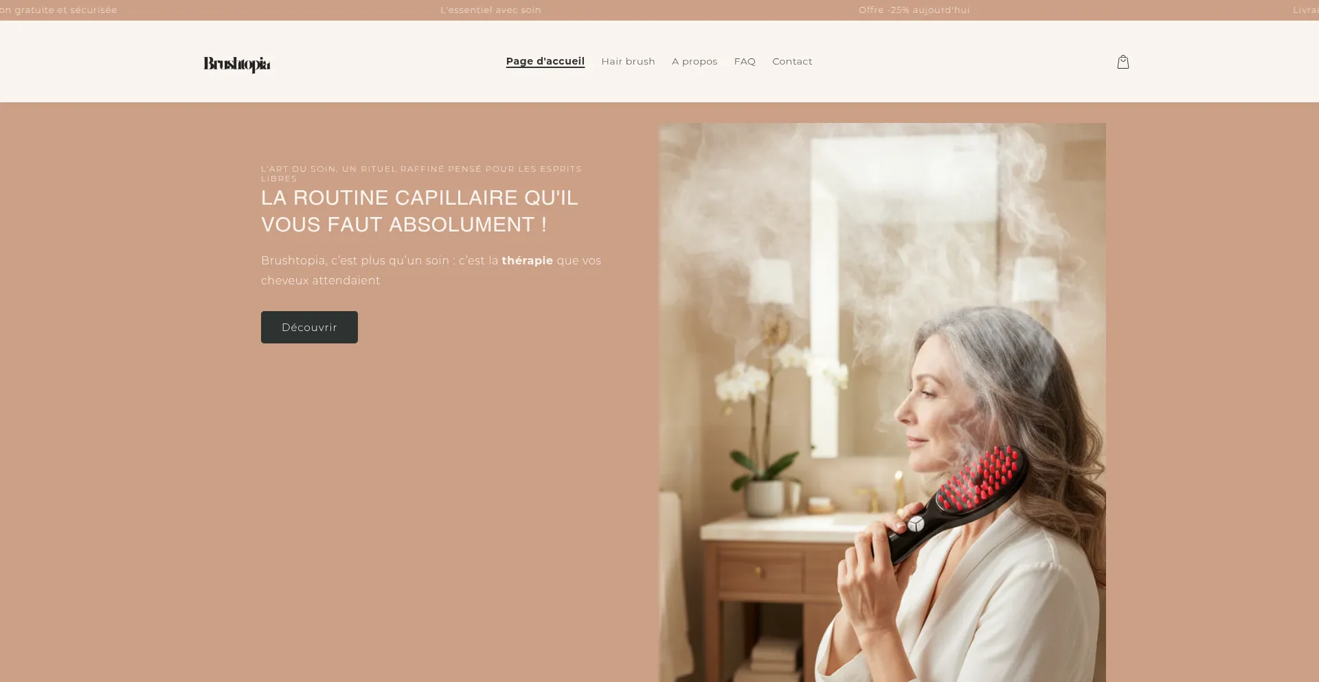 Website screenshot of Brushtopia.shop