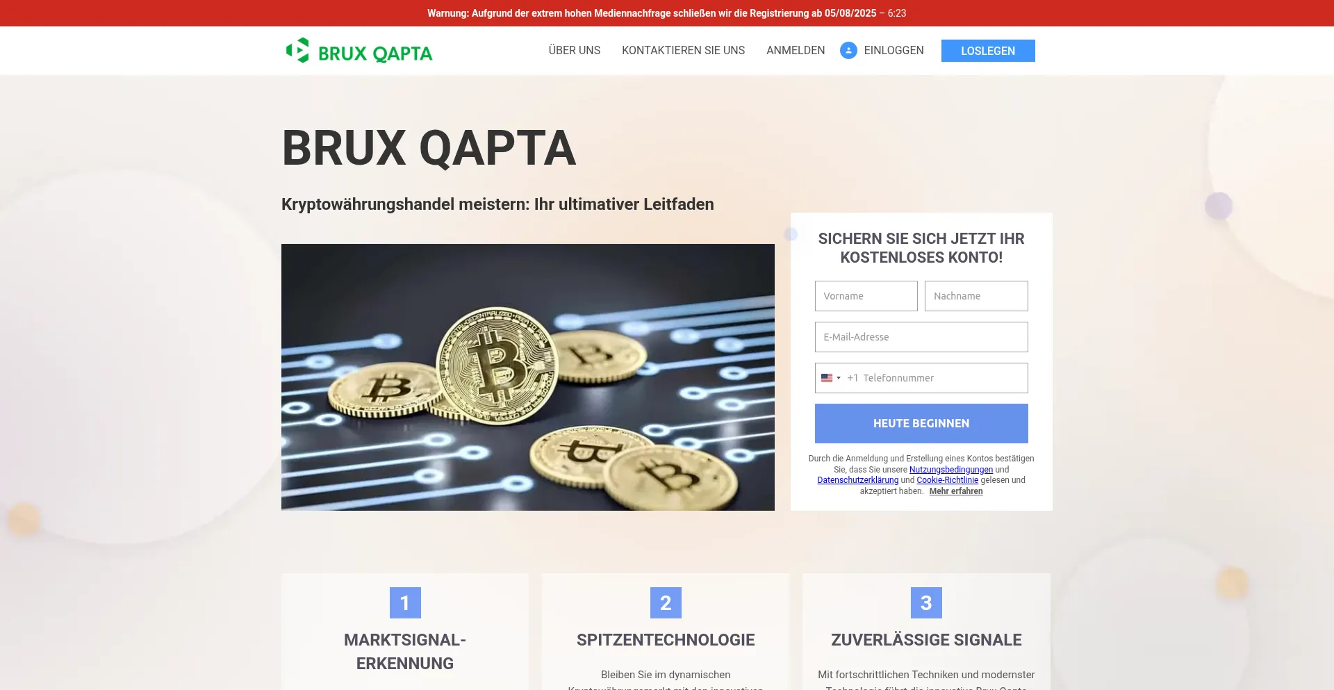 Website screenshot of Bruxqapta-top.com
