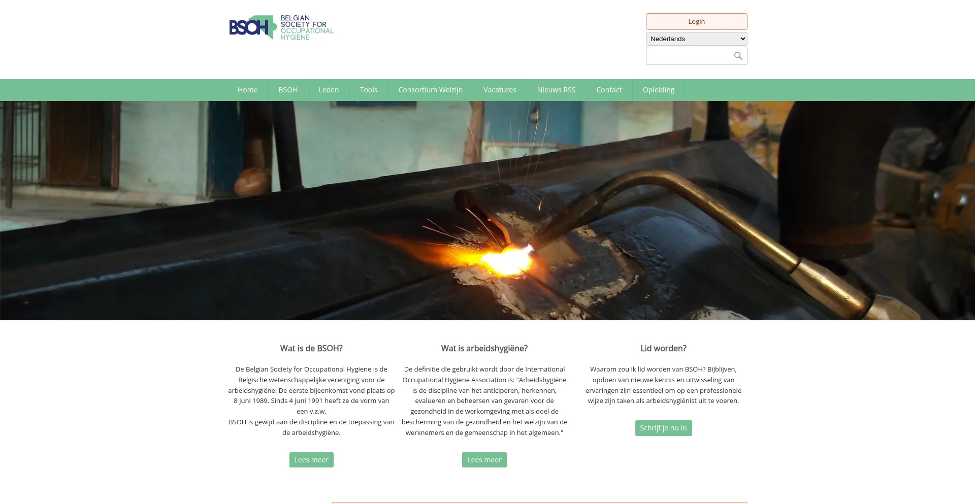 Website screenshot of Bsoh.be