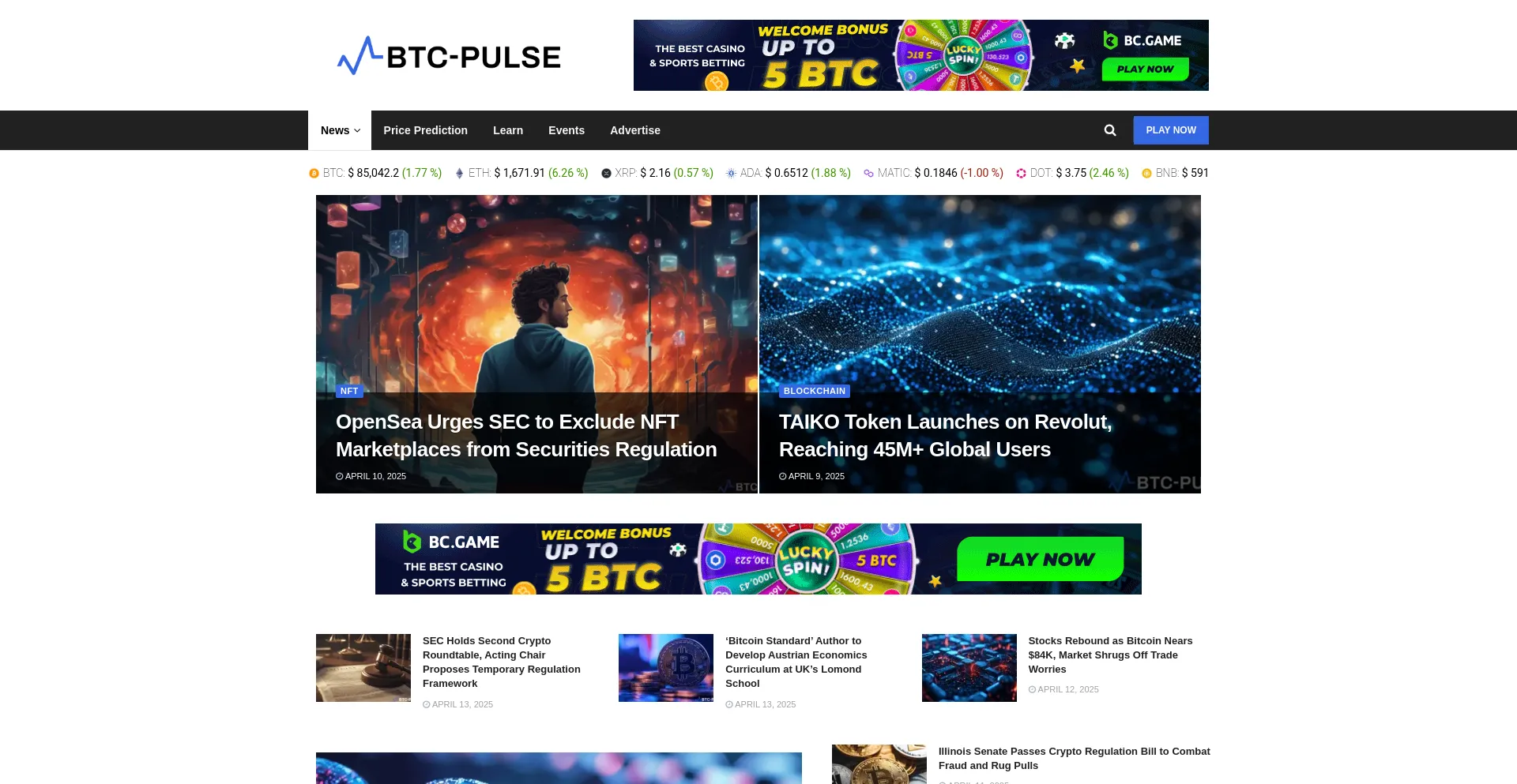 Website screenshot of Btc-pulse.com