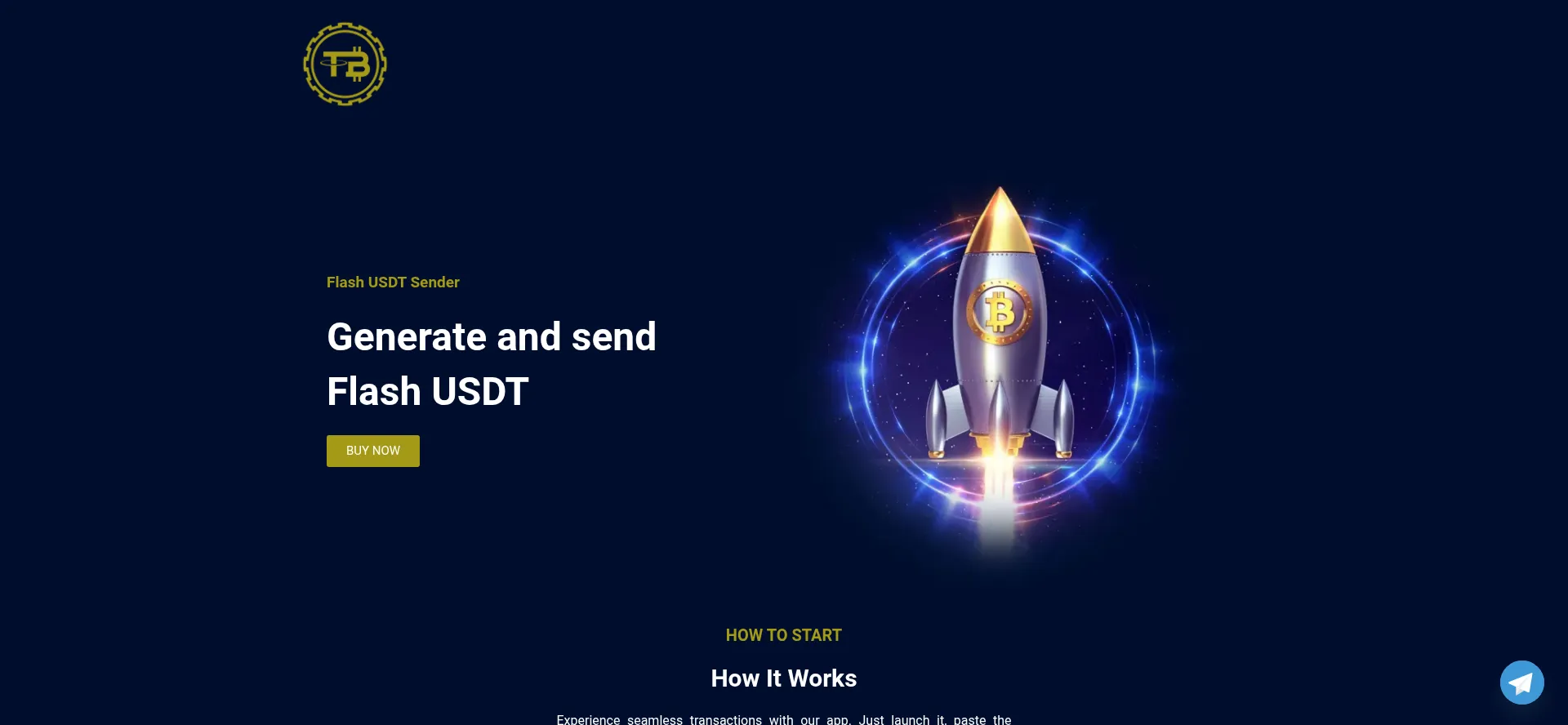 Website screenshot of Btcandusdtflash.com
