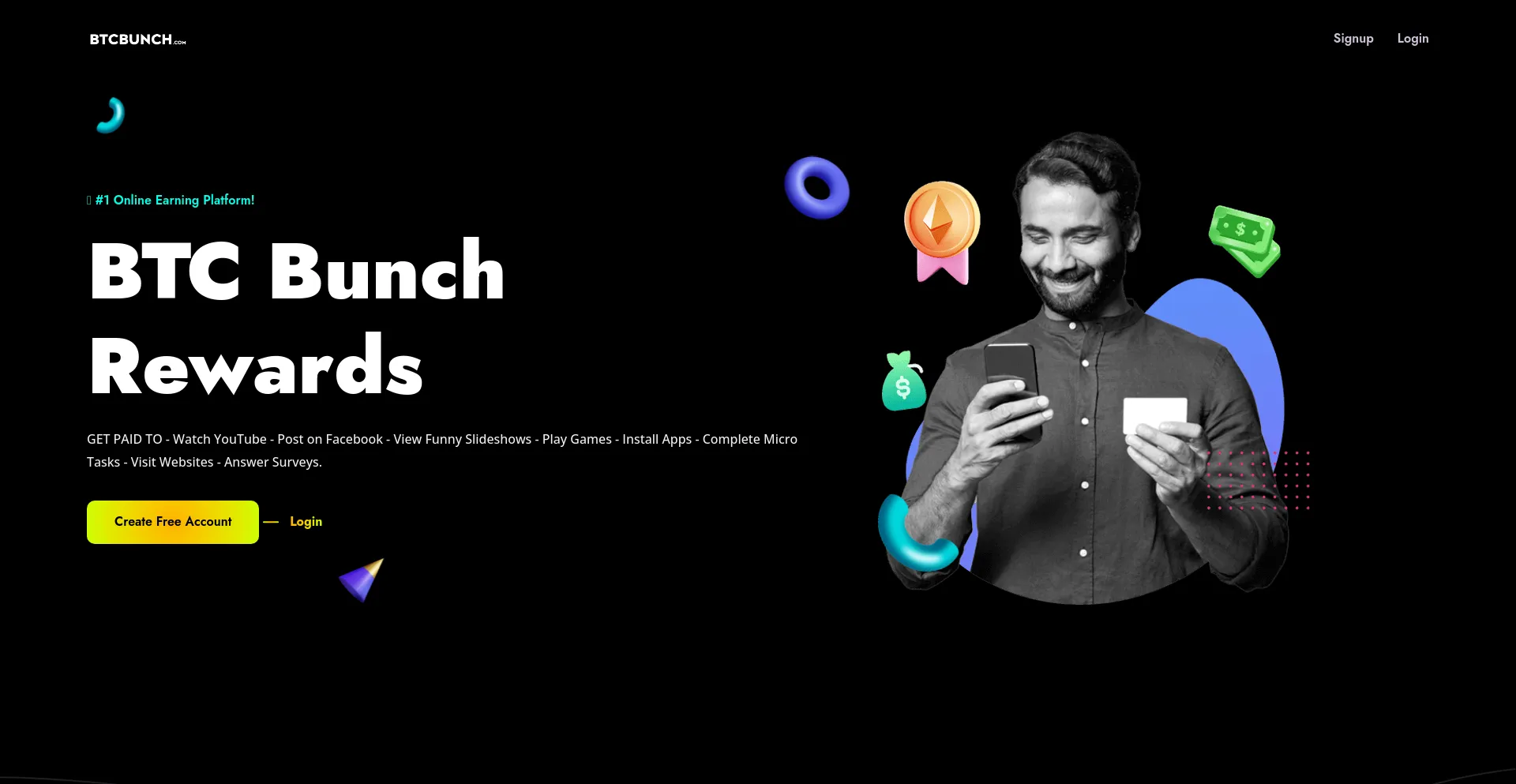 Website screenshot of Btcbunch.com