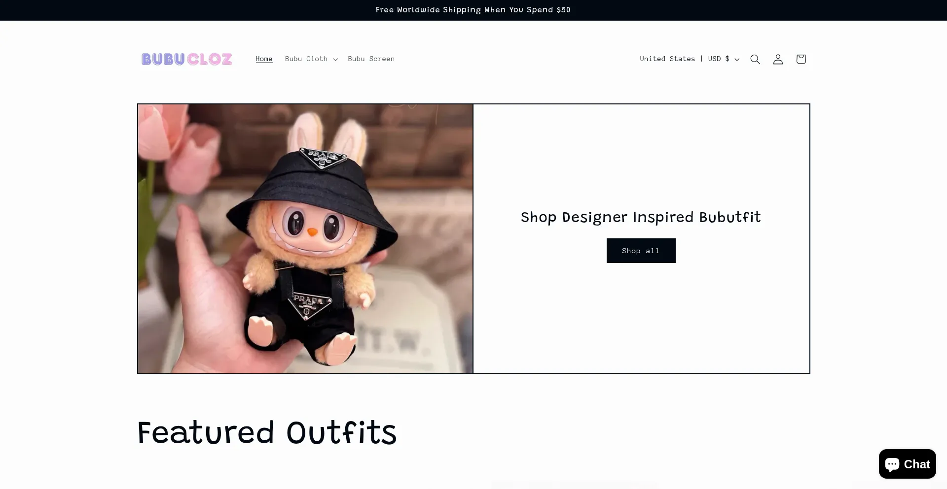 Website screenshot of Bubucloz.com
