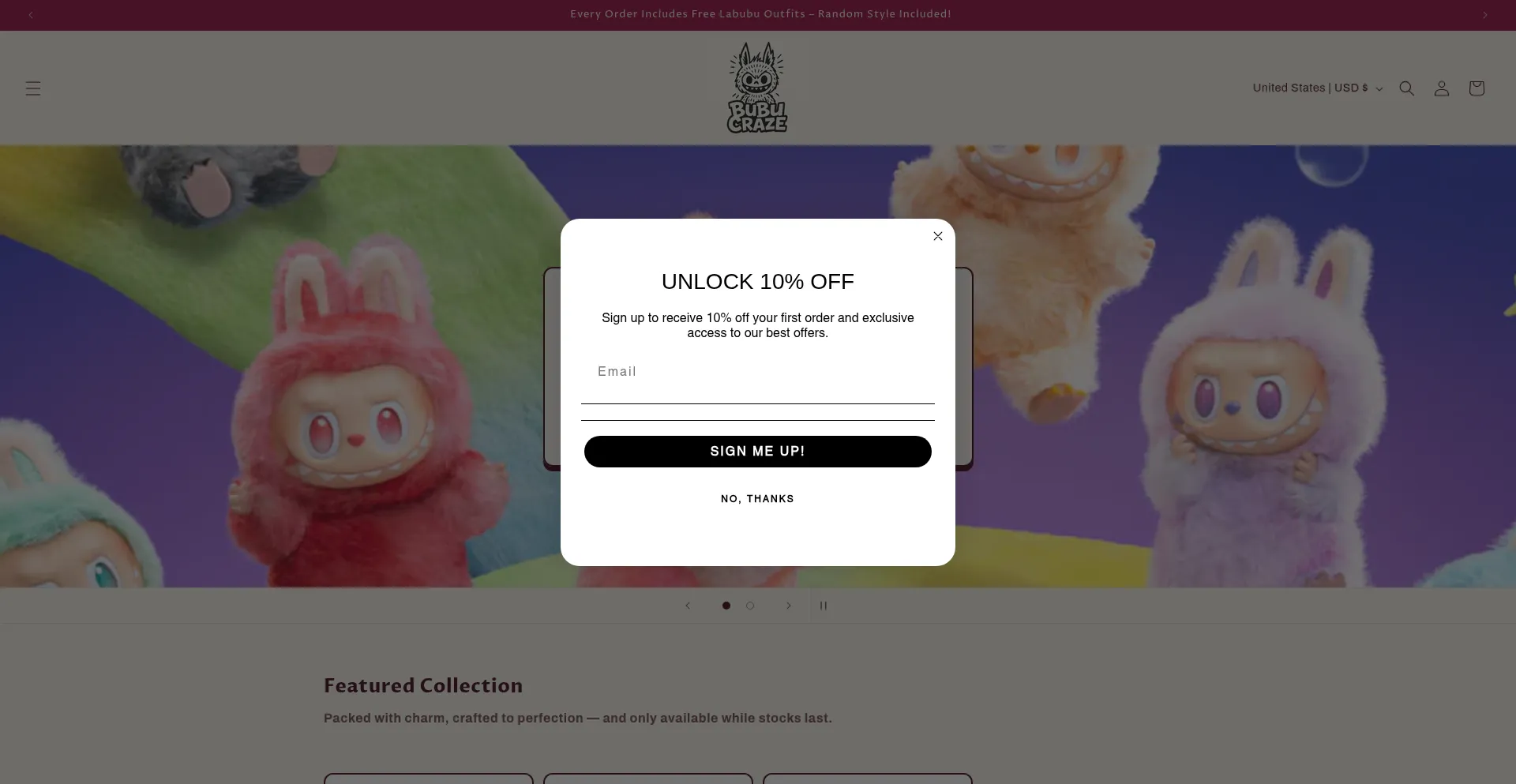 Website screenshot of Bubucraze.com